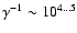 $\gamma^{-1} \sim 10^{4...5}$