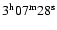 $3^{\rm h}07^{\rm {m}}28^{\rm {s}}$