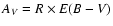 $A_V = R\times E(B-V)$