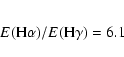 \begin{eqnarray*}E({\rm H}\alpha)/E({\rm H}\gamma) = 6.1
\end{eqnarray*}