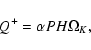 \begin{displaymath}Q^{+} = \alpha P H \Omega_K,
\end{displaymath}