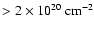$> 2\times 10^{20}~{\rm cm}^{-2}$