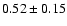 $0.52\pm0.15$