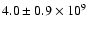 $4.0\pm0.9\times10^{9}$
