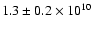 $1.3\pm0.2\times10^{10}$