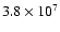 $3.8\times10^7$