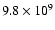 $9.8\times10^{9}$