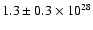 $1.3\pm0.3\times10^{28}$