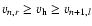 $v_{n,r}\geq v_{\rm h}\geq v_{n+1,l}$