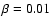 $\beta =0.01$