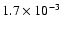$1.7 \times10^{-3}$