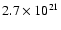 $2.7 \times10^{21}$