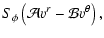 $\displaystyle S_\phi\left({\cal A}v^r - {\cal B}v^\theta\right) ,$