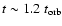 $t\sim 1.2\; t_{\rm orb}$