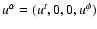 $u^{\alpha} = (u^t, 0, 0, u^{\phi})$