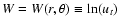 $W = W(r,\theta) \equiv \ln(u_t)$