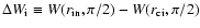 $\Delta W_{\rm i} \equiv
W(r_{\rm in},\pi/2) - W(r_{\rm ci},\pi/2)$