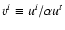 $v^i\equiv u^i/\alpha u^t$