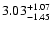 $\rm 3.03^{+1.07}_{-1.45}$