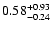 $\rm0.58^{+0.93}_{-0.24}$