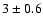 $3 \pm 0.6$