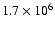 $1.7 \times 10^{6}$