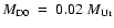 $M_{\rm D0}~=~0.02~M_{\rm Ur}$