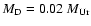 $M_{\rm D} = 0.02~ M_{\rm Ur}$