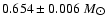 $0.654\pm 0.006~M_{\hbox{$\odot$ }}$