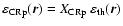 $\varepsilon_{\rm CRp}(\vec{r}) =
X_{\rm CRp} ~ \varepsilon_{\rm th}(\vec{r})$