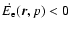 $\dot{E_{\rm e}}(\vec{r},p) < 0$