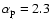 $\alpha _{\rm p}= 2.3$