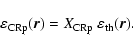 \begin{displaymath}\varepsilon_{\rm CRp}(\vec{r}) = X_{\rm CRp} ~ \varepsilon_{\rm th}(\vec{r}).
\end{displaymath}