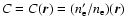 $C=C(\vec{r}) = (n'_{\rm e}/n_{\rm e})(\vec{r}) $