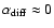 $\alpha_{\rm diff} \approx 0$