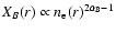 $X_B(r)\propto n_{\rm e}(r)^{2\alpha_B - 1}$