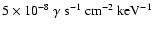 $5\times 10^{-8} ~\gamma \mbox{ s}^{-1} \mbox{ cm}^{-2}
\mbox{ keV}^{-1}$