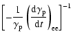 $\displaystyle \left[ - \frac{1}{\gamma_{\rm p}} \left(
\frac{{\rm d}\gamma_{\rm p}}{{\rm d}t} \right)_{\rm ee} \right]^{-1}$