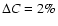 $\Delta C=2\%
$