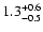 $\rm 1.3^{+0.6}_{-0.5}$