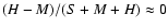 $(H-M)/(S+M+H) \approx 0$
