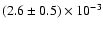 $(2.6 \pm 0.5)\times 10^{-3}$