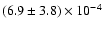 $(6.9 \pm 3.8)\times 10^{-4}$