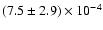 $(7.5 \pm 2.9)\times 10^{-4}$