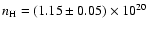 $n_{\rm H} = (1.15\pm0.05) \times 10^{20}$
