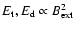 $E_{\rm t}, E_{\rm d}\propto B_{\rm ext}^2$