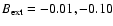 $B_{\rm ext}= -0.01, -0.10$