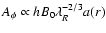 $A_\phi\propto hB_0\lambda_R^{-2/3}a(r)$