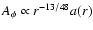 $A_\phi\propto r^{-13/48}a(r)$