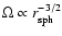 $\Omega\propto r_{\rm sph}^{-3/2}$